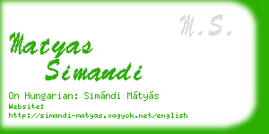 matyas simandi business card